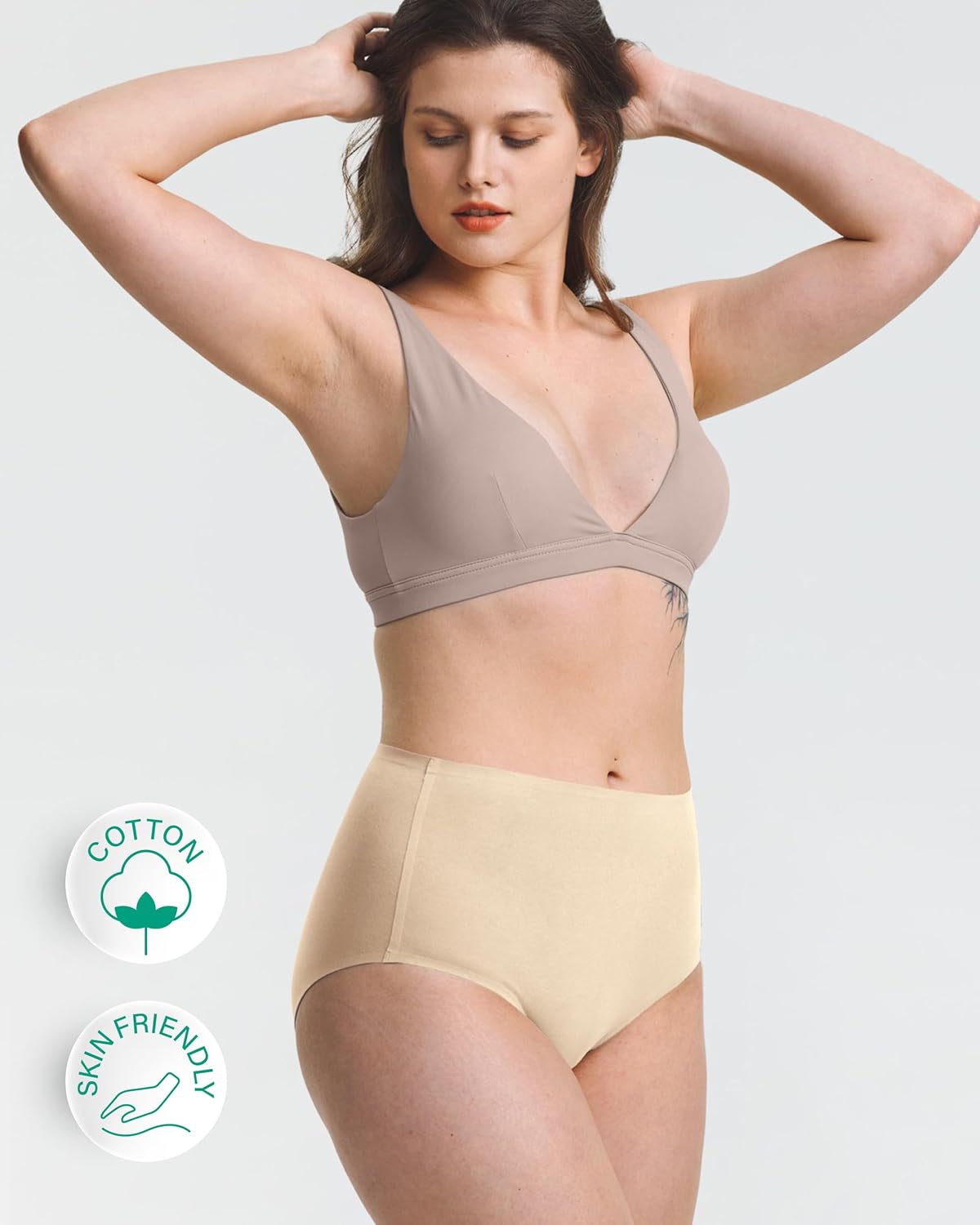 Neione Women's Cotton Underwear High-Waisted Seamless Panties Postpartum Briefs for Ladies Full Coverage Breathable - Image 2