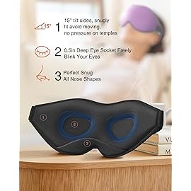 MABAO Sleep Mask for Side Sleeper, Eye Mask for Sleeping Women Men, 3D Contoured Cup No Eye Pressure 100% Light Blocking Sleeping Mask with Adjustable Strap Night Blindfold Flight, Travel, Nap, Purple