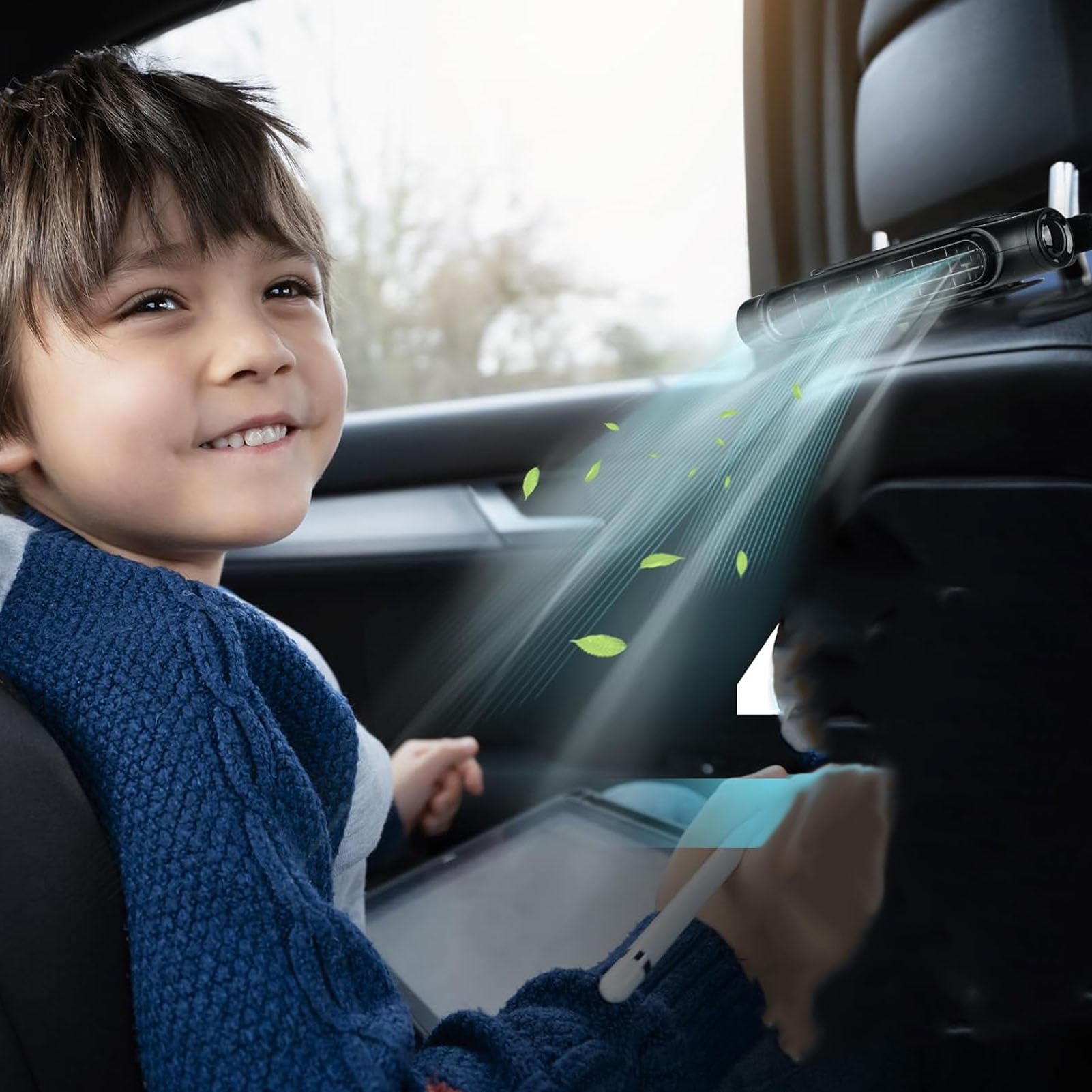 Ventilateur D'appui-tête sans Lame USB, Ventilateur Silencieux Réglable à 3 Vitesses pour Voiture avec Sièges Amovibles, Ventilateur D'appui-tête de Voiture, Angle sans Lame USB,