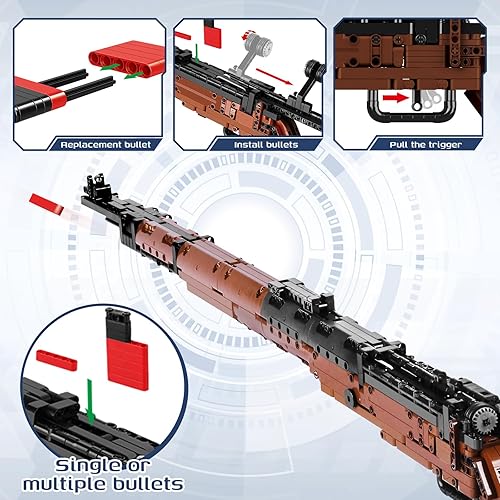 Miniatura 4 de Juego de bloques de construcción de pistola modelo 11, juego de juguetes de construcción de ensamblaje, kit de modelo de pistolas de ladrillo