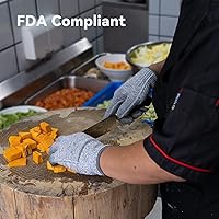 Vista 4 de ANDANDA Cut Resistant Gloves, Safety Chef Gloves for Cutting for Oyster Shucking, Fish Fillet Processing, Wood Carving, Grey