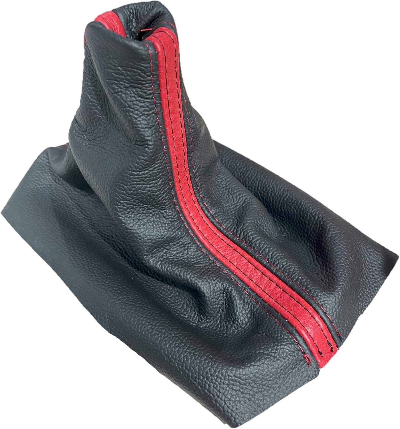 Replacement Genuine Leather & Suede Manual Shift Boot Cover Fits for 2005 2006 2007 2008 2009 Ford Mustang GT (Made in USA) (Gray Stitching)