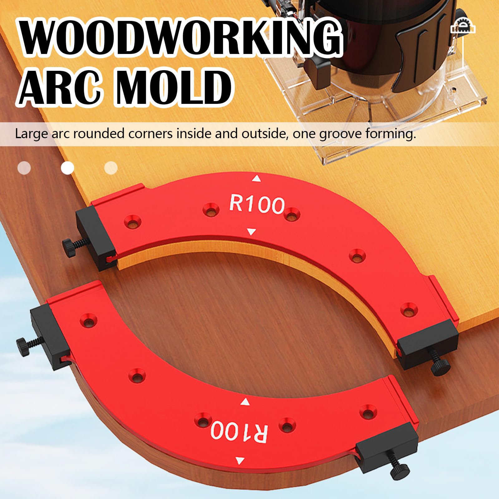 Plantillas De Enrutador De Radio, Herramienta Auxiliar De Corte De Arco De Tablero De Madera De Aleación De Aluminio