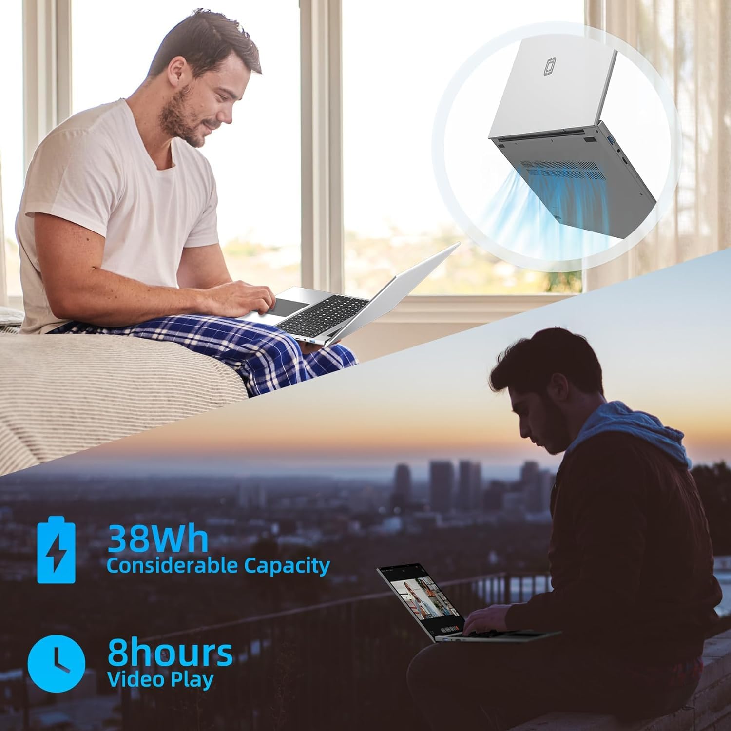 jumper Computer Portatile 16 Pollici Fino a 2,5 GHz Celeron (16GB RAM 128GB eMMc+512GB SSD), PC Portatile Installato 365 Office