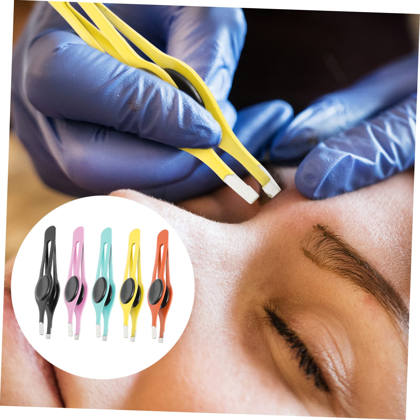 Healeved 15pezzi Pinzette Sopracciglia Inossidabile Cuscinetto Antiscivolo Precisi Per Rifinitura e Styling Sopracciglia Per e