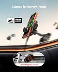 INIU 3-in-1 Support magnétique sans fil de téléphone de voiture- Strong Clamp pour Bumpy Road avec ventilateur de refroidissement, HandsFree Qi2 Certifié 15W Mont de voiture à charge rapide pour MagSafe, pour iPhone 12-17 Series Barre de poignée