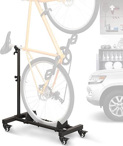 Miniatura 10 de Soportes verticales para bicicleta (paquete de 2), soporte de bicicleta de pie para piso de garaje, soporte vertical para bicicleta