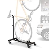 Vertical Bike Stand, Freestanding Indoor Bike Storage Rack Upright Bicycle Floor Stand Indoor Bike Holder with Adjustable Height for Garage & Apartment - for Wheels Sizes up to 29”