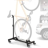 Vertical Bike Stand&comma; Freestanding Indoor Bike Storage Rack Upright Bicycle Floor Stand Indoor Bike Holder with Adjustable Height for Garage & Apartment - for Wheels Sizes up to 29”