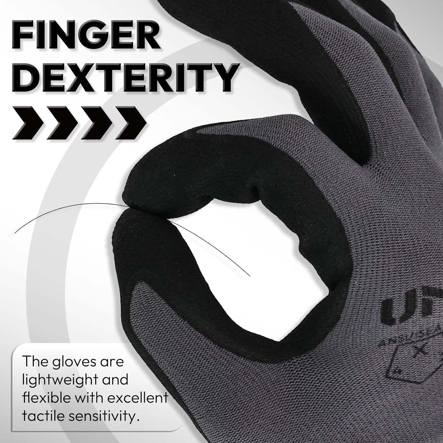 UNINOVA Microfoam Nitrile Work Gloves - Touchscreen, High Dexterity Non-Slip Safety Gloves for Construction Mechanic