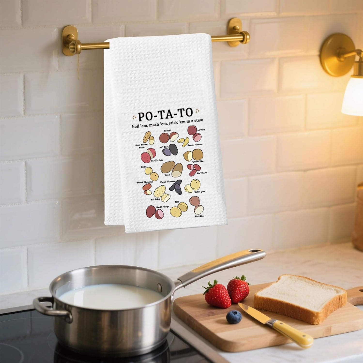 TSOTMO Movie Inspired Gift Po-ta-Toes Boil 'Em Mash 'Em Stick 'Em in A Stew Kitchen Towel Booknerd Meme Gift for Bookworm (A Stew Towel) - Image 7