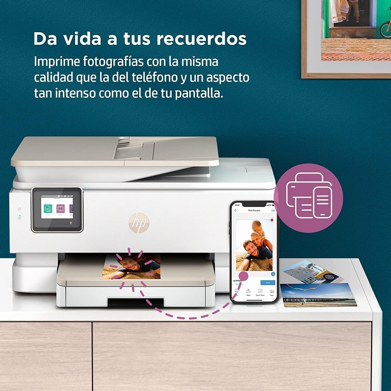 HP Envy Inspire 7920e 242Q0B, Impresora multifunción de inyección de Tinta A4 a Color, Conexión Wi-Fi, impresión a Doble Cara automática, 22 ppm, 6 Meses de impresión Instant Ink, Blanca