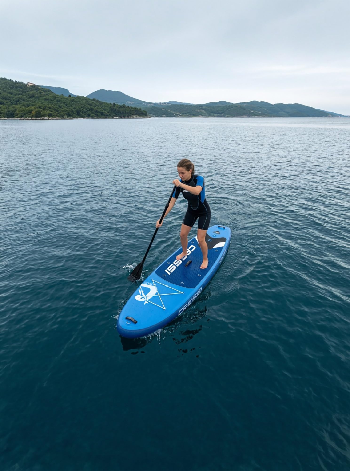 CRESSI Depuis 1946 - Ultra Isup/Kayak Set - Planche de Sup Gonflable pour Adultes, Stable et Résistante Accessoires Tous Inclus Pagaie Aileron Pompe Leash Sac Transport_320x81x15 cm Max 130 kg