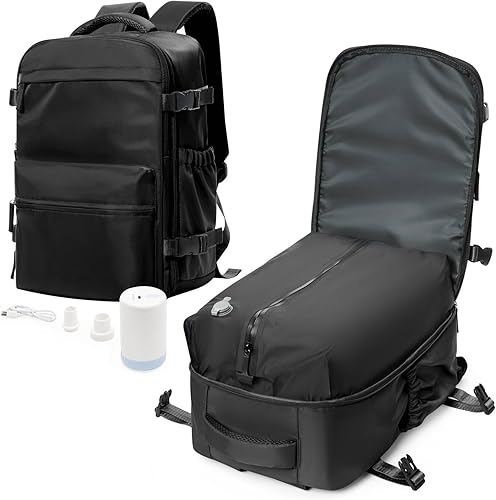 Vista 61 de VECAVE Mochila de viaje para laptop, mochila aprobada para vuelos,Mochila deportiva para universidad casual, E-peacockblue, Mochila para laptop