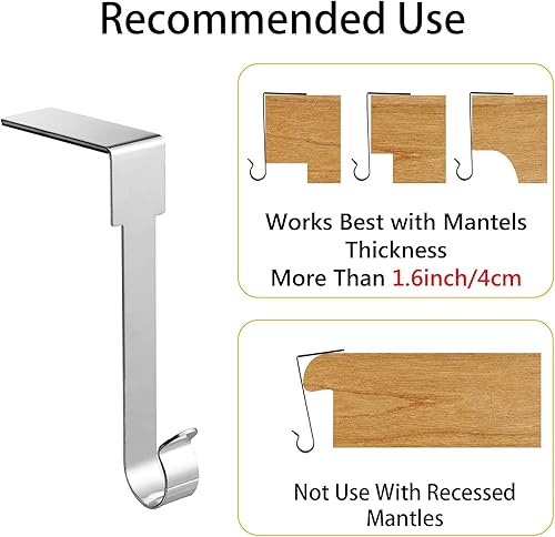 Miniatura 21 de 6 soportes para calcetines de Navidad, ganchos de metal para colgar en repisas, ganchos de metal para colgar adornos de Navidad, ganchos para Dorado