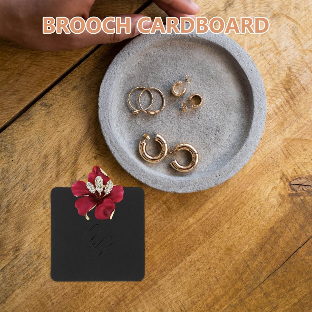 Yardwe Brooch Pin Display Cards 100Pcs Wear-Resistant Jewelry Holder Cards 2.75X2.75 Inch for Brooch Pin Display and Trinket Presentation in Jewelry Stores and Markets