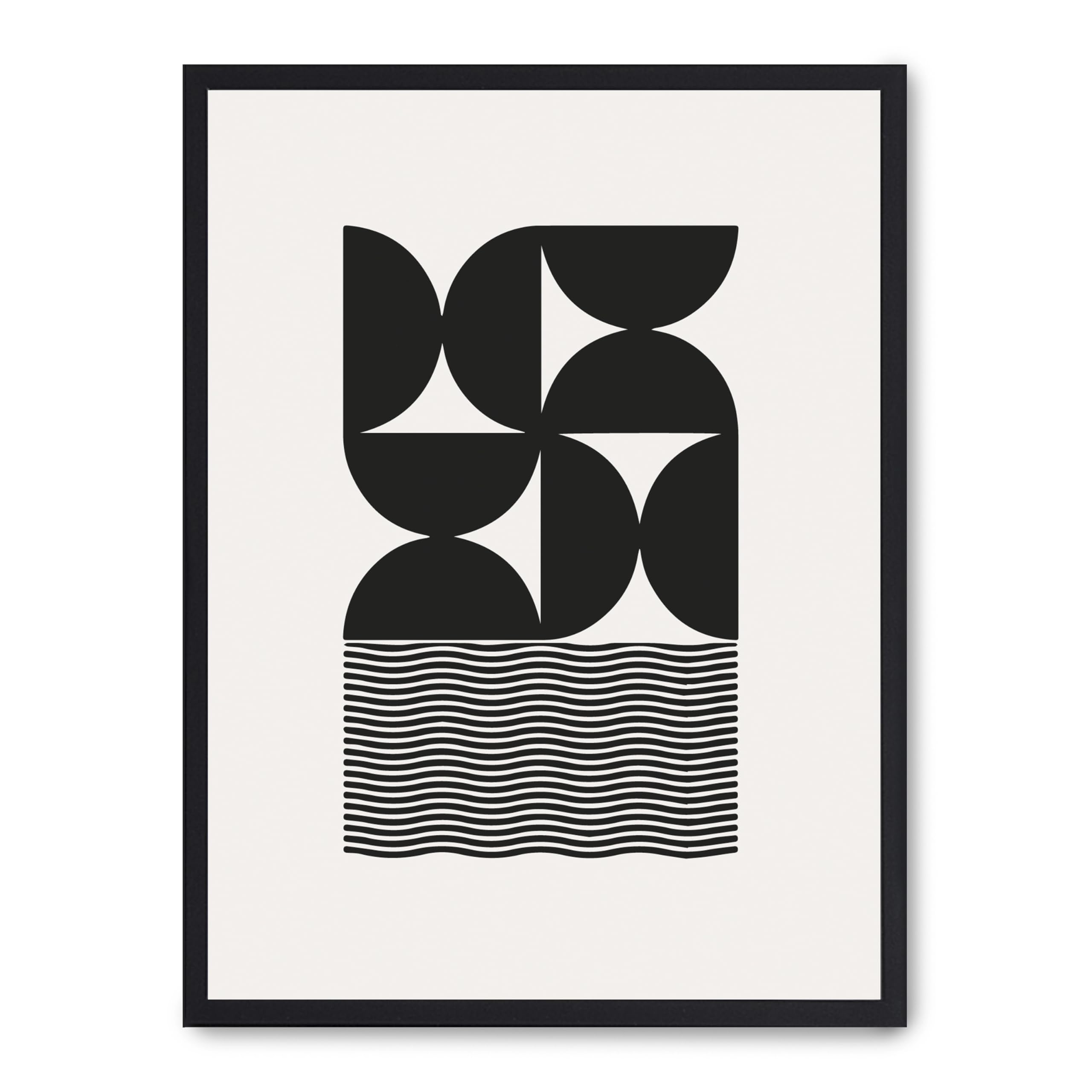 Cuadro Bauhaus Black Forms III – Marco Negro 50x70 cm