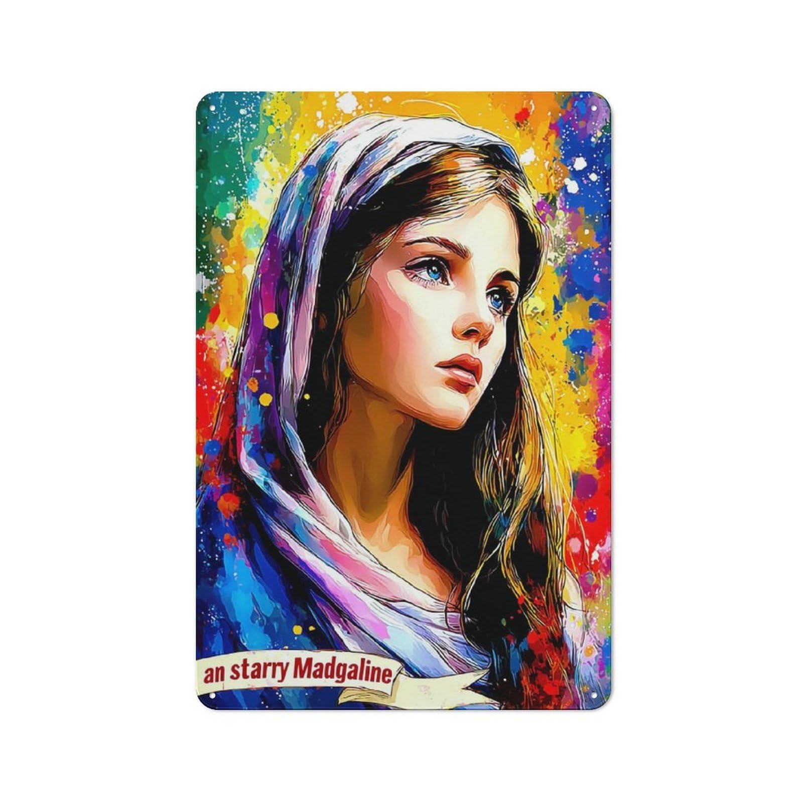 Junmoney Starry Night Inspirations A Colorful Journey Retro Metal Plaque 30X20cm For Guest Room Or Hallway, Housewarming Present For People Styling Guest Room And Hallway