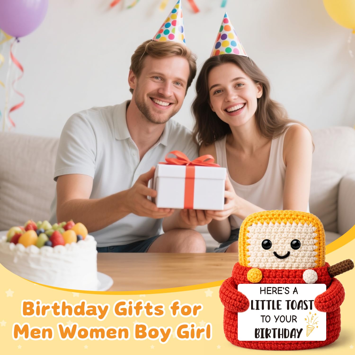 Lustiger Häkeltoaster, Geburtstagsgeschenk für Frauen und Männer, Gag-Geschenk für Erwachsene, Geburtstag, Scherzgeschenke für Kollegen, Chef, beste Freundin, Schwester, Bruder