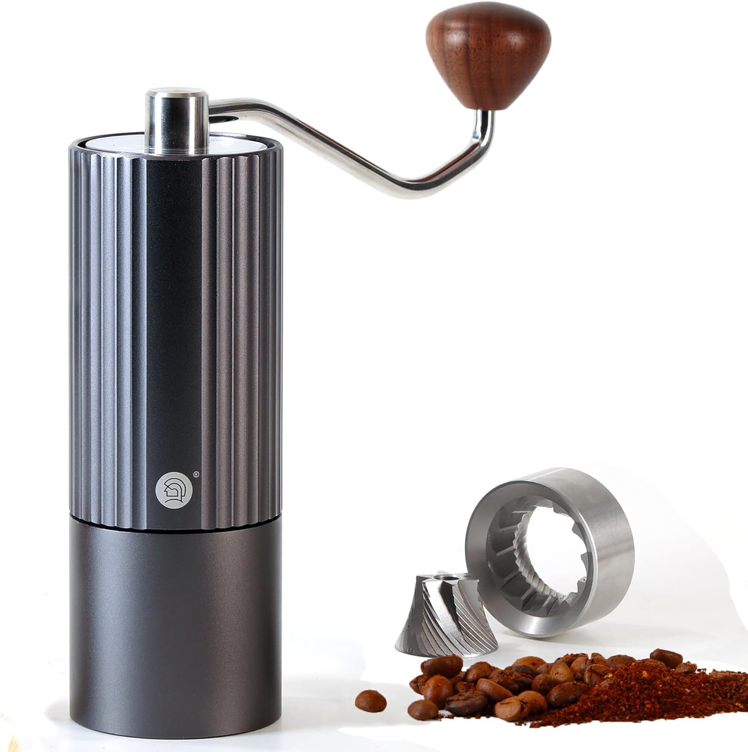 Manual Coffee Bean Grinder, Hand Grinder with 6-Core CNC Stainless Steel Conical Burr,Double Bearing Positioning for Espresso,Pour Over,FrenchPress,Moka,Americano for Office Home Traveling