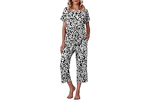 Women's Capri Pajama Sets with Pockets