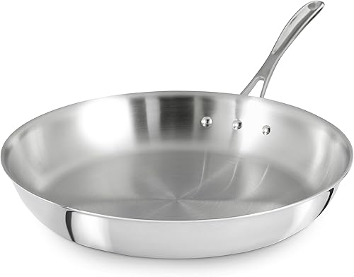 Miniatura 2 de Calphalon sartén para omelette de acero inoxidable con triple remache, de 8 pulgadas, Sartenes para omelette, 12" (30.5 cm)