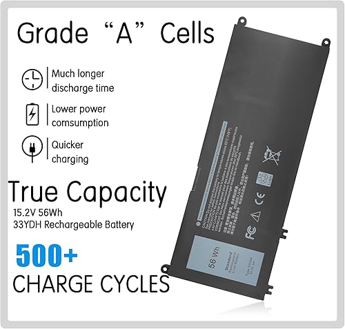 Miniatura 2 de Batería de portátil de 56 WH 33YDH para Dell Inspiron 17 7000 Series 7779 7778 7786 7773 2 en 1 15 7577 G3 3579 3779 G5 5587 G7 7588 Latitude 13