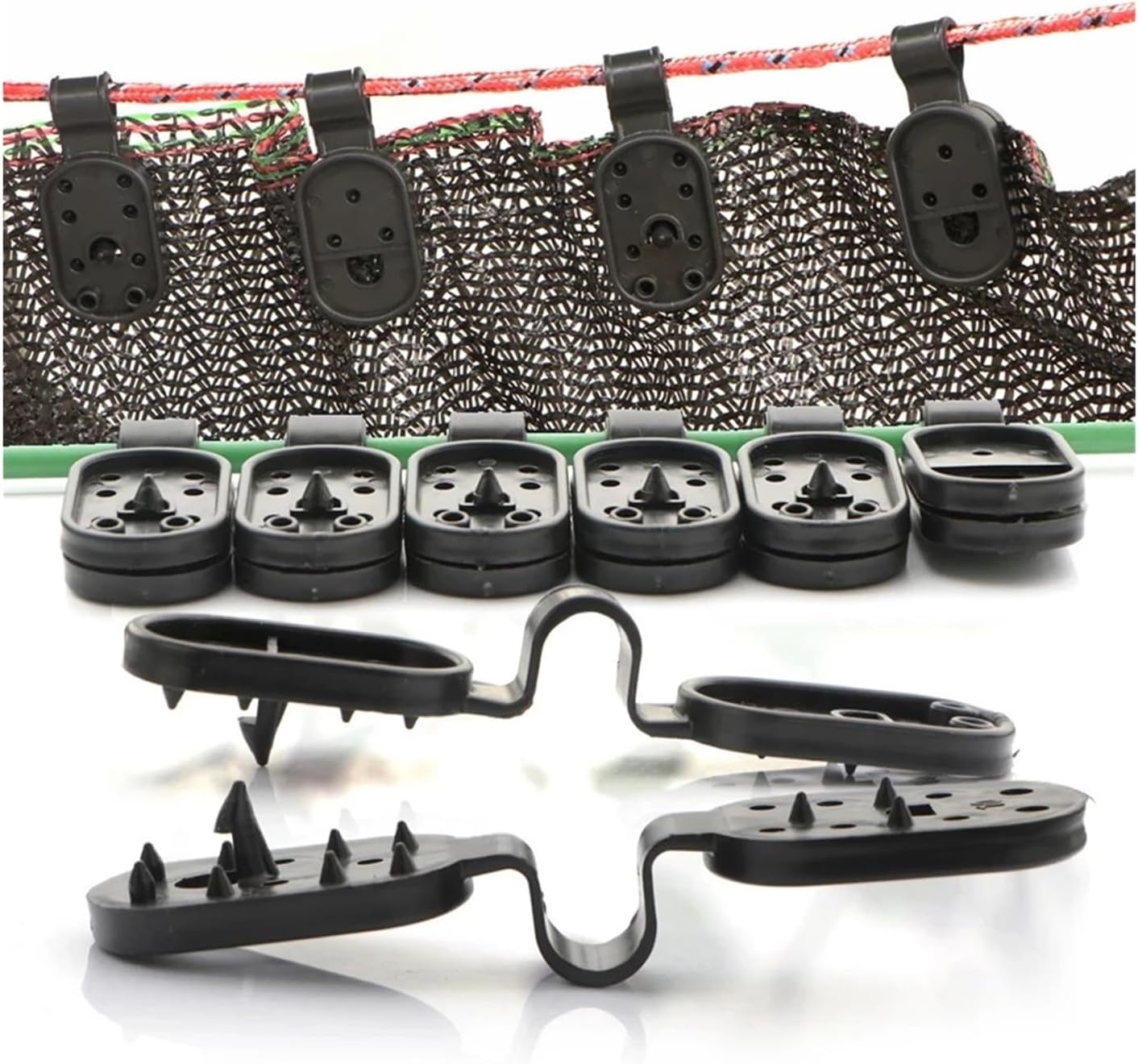 Shade Cloth Clips 200pc Black Plastic Windproof Lock Grip for Secure Outdoor Shade and Awning Installation for Garden Patio Awning Mesh Fabric