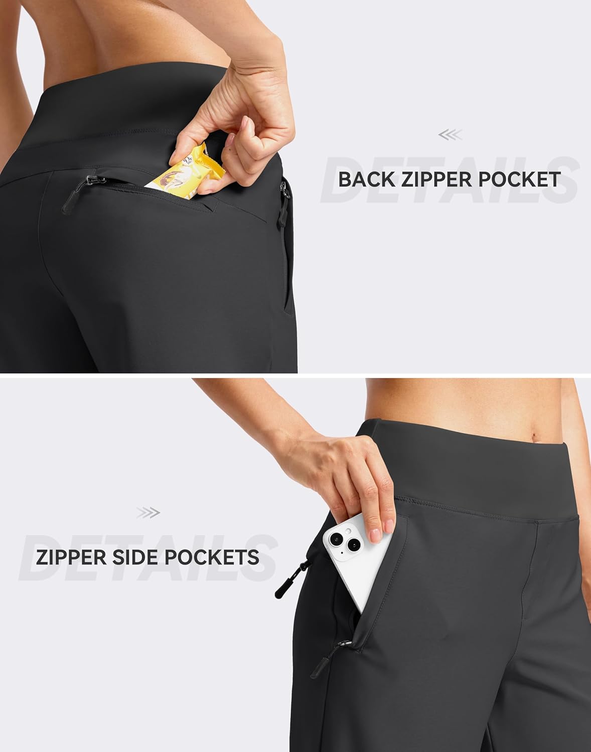 SANTINY Women's 5''/ 7''Hiking Shorts with 3 Zipper Pockets Lightweight Quick Dry Golf Shorts for Women Athletic Walking - Image 6