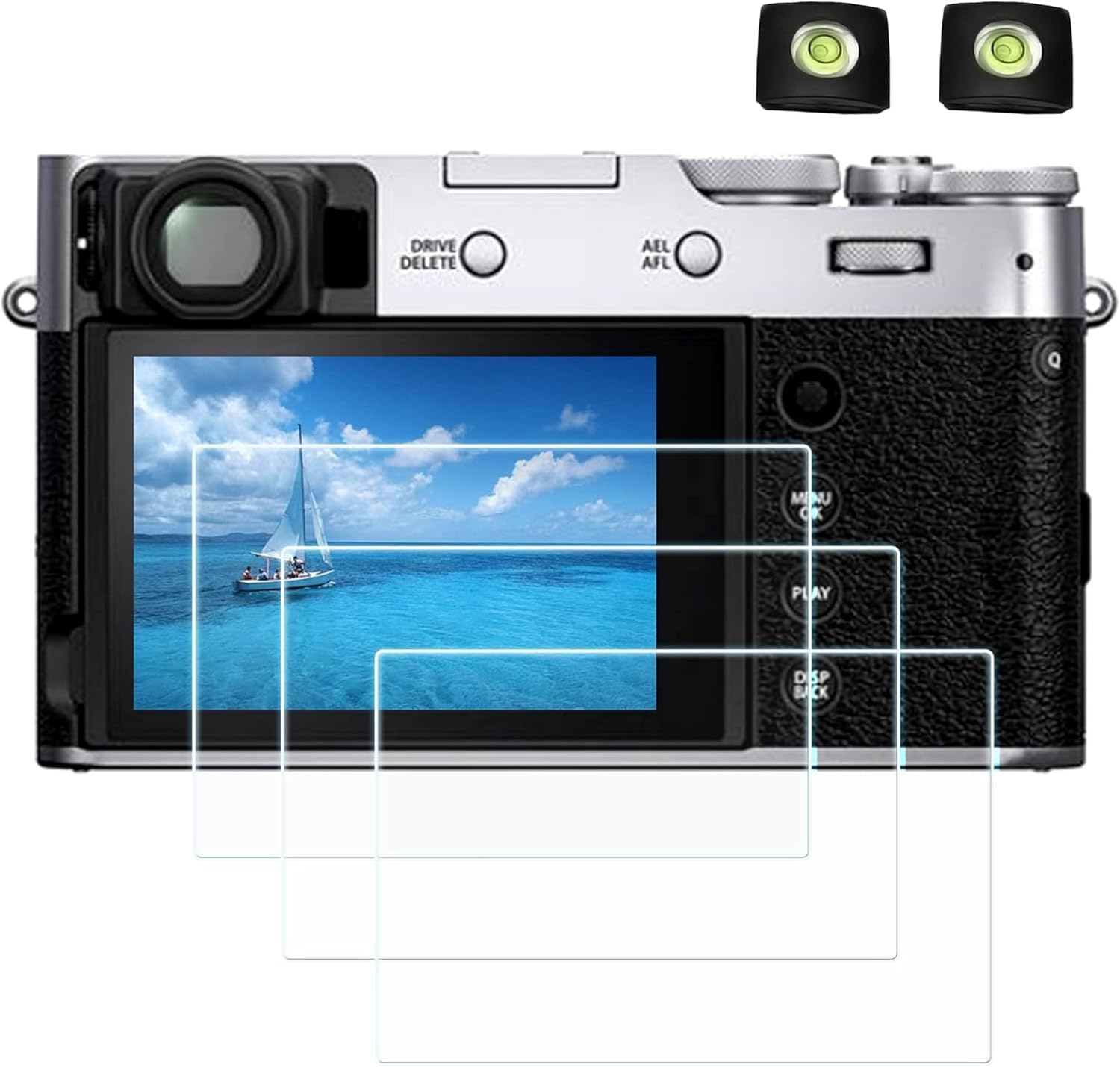 PCTC X100V X-T4 Screen Protector compatible with Fujifilm X100VI X100V X-T4 X-E4, 0.3mm High Definition 9H Hardness Tempered Glass Cover, Easy to Install Against Bubble [3Pack]