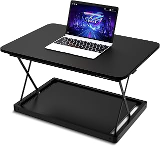 CHANGEdesk MINI Standing Desk Converter for Laptops Simple Monitors Ergonomic Adjustable Height Sit Standing Desk Riser Stand Portable Compact Simple and Simple Black