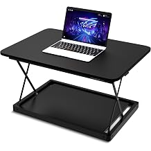 CHANGEdesk MINI Mini Standing Desk Converter Height Adjustable Desk Standing Desk Sit to Stand Up Desk Riser Laptop Standing Desk Converter, Black