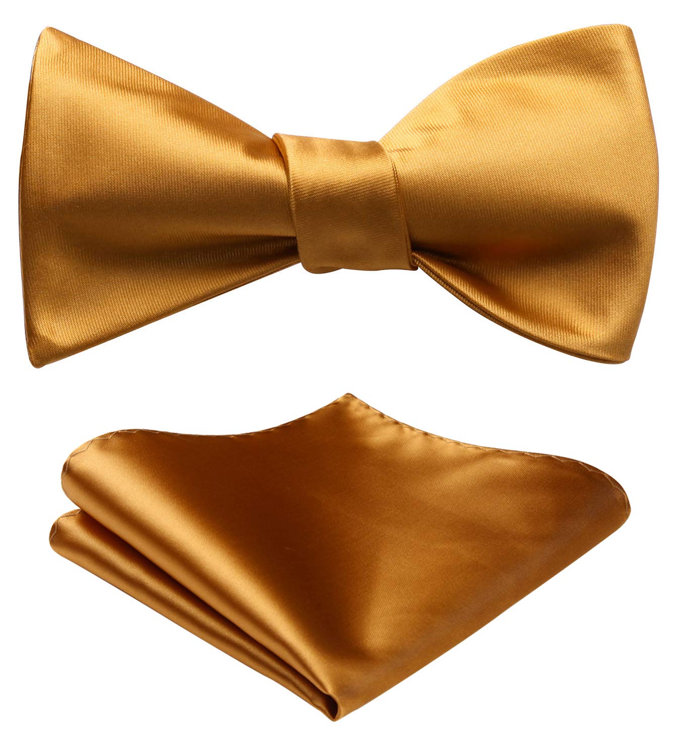 HISDERNMen's Self-tied Bow Tie and Pocket Square Solid Colour Tuxedo Bowtie with Handkerchief Set for Wedding Party Prom Bowties