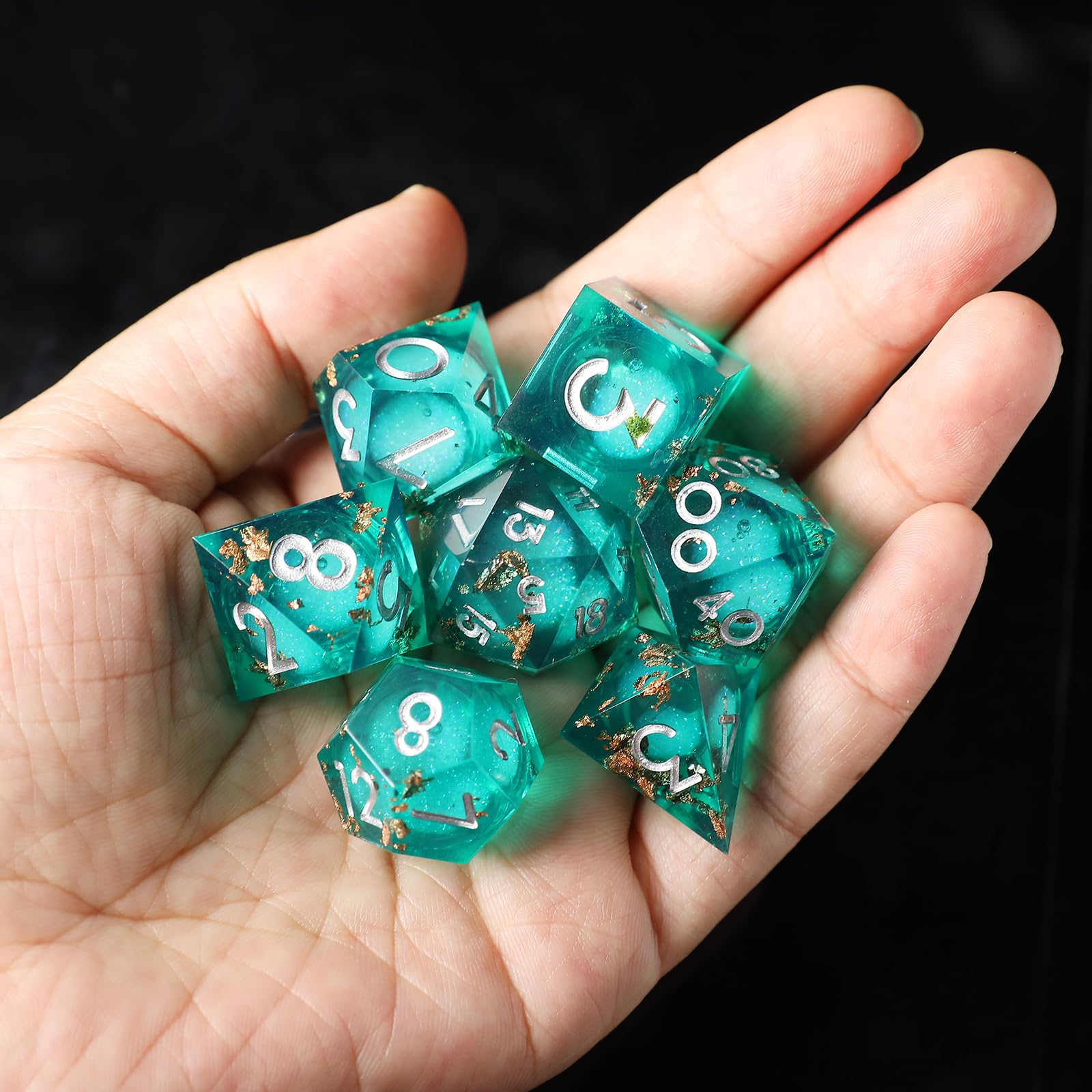 Set Di Dadi Poliedrici Giallo Perlato 7 Pezzi - D&D E Giochi Di Ruolo Con Borsa