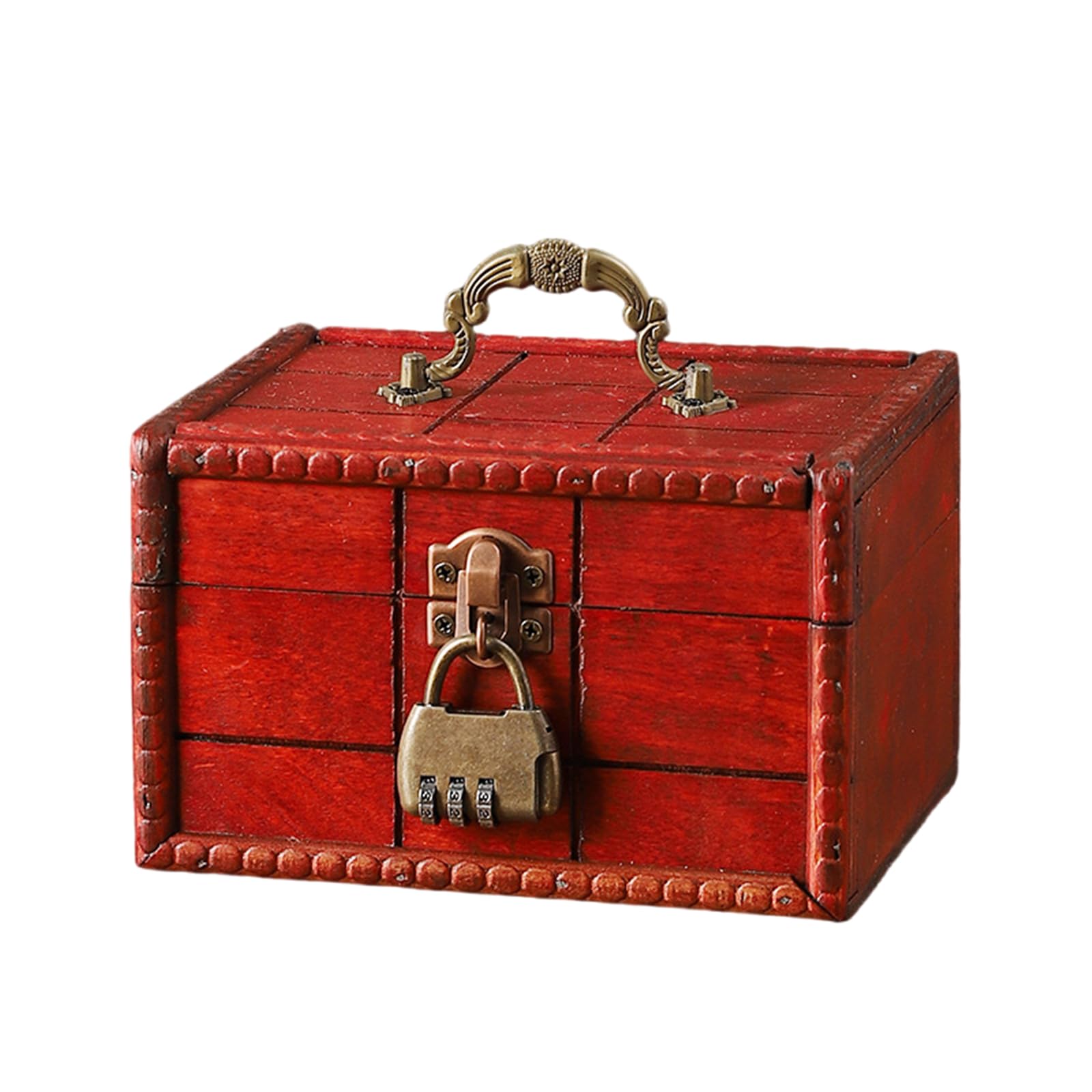 HDOYTXXM Antique Styles Handled Wooden Chests Home Storage Organizers Bucolic Keepsakes Box for Keepsakes Supplies Vintage Jewelry Storage