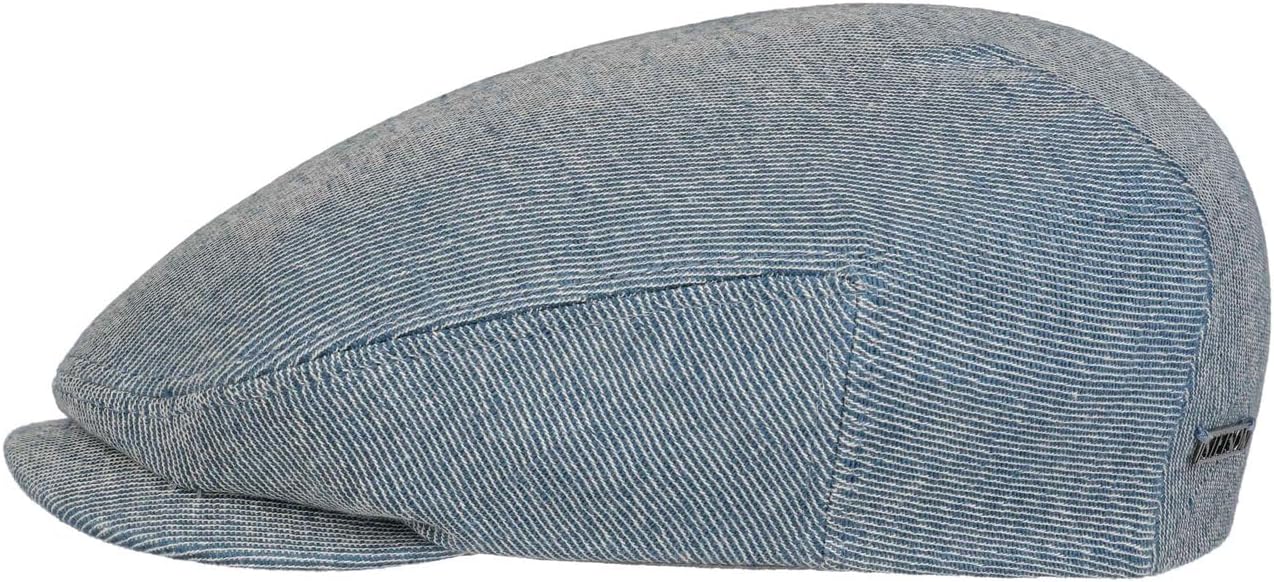 Stetson Martinsburg Twill Driver Flat Cap Striped Linen Cotton UV Protection 40 Made in EU Men Summer