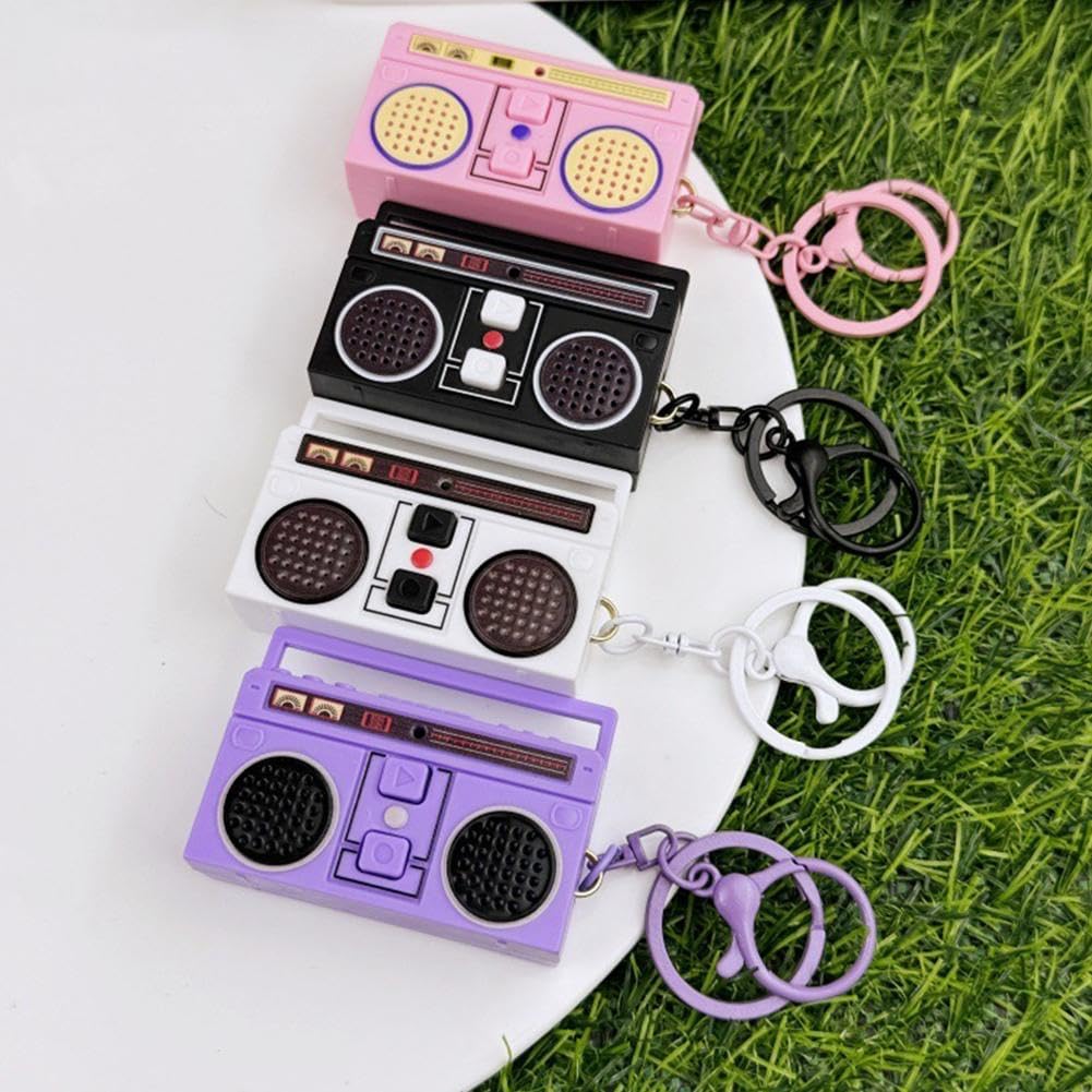 Llavero Mini Radio Retro - Colgante Decorativo De Dibujos Animados Con Función De Grabación