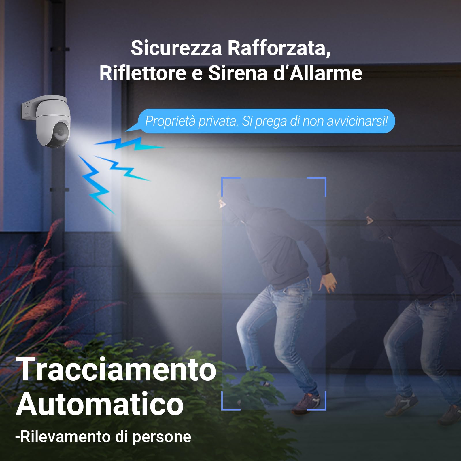 EZVIZ CB8 Lite Kit da 2, Telecamera WiFi Esterno 2K+ Senza Fili con 2 Pannelli Solari, 360° Pan/Tilt, Batteria a Lunga Durata, AOV, Rilevamento Umano/Veicolo, Visione Notturna a Colori, Wi-Fi 6