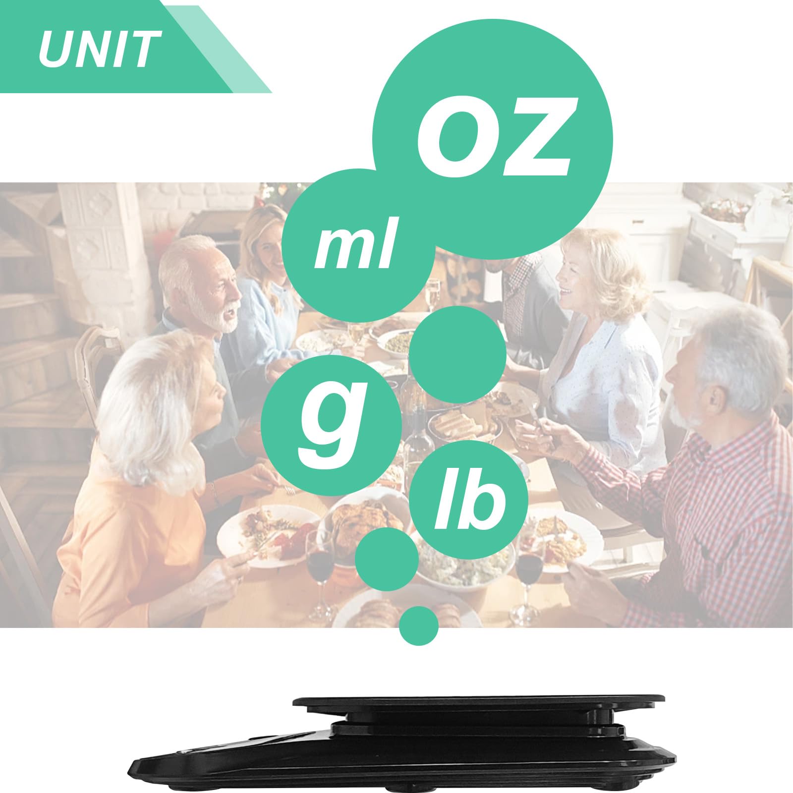 Báscula de cocina digital parlante, báscula electrónica de cocina, báscula de alimentos parlante con pantalla LCD grande, báscula de pesaje de alimentos con plataforma de disco de acero inoxidable,