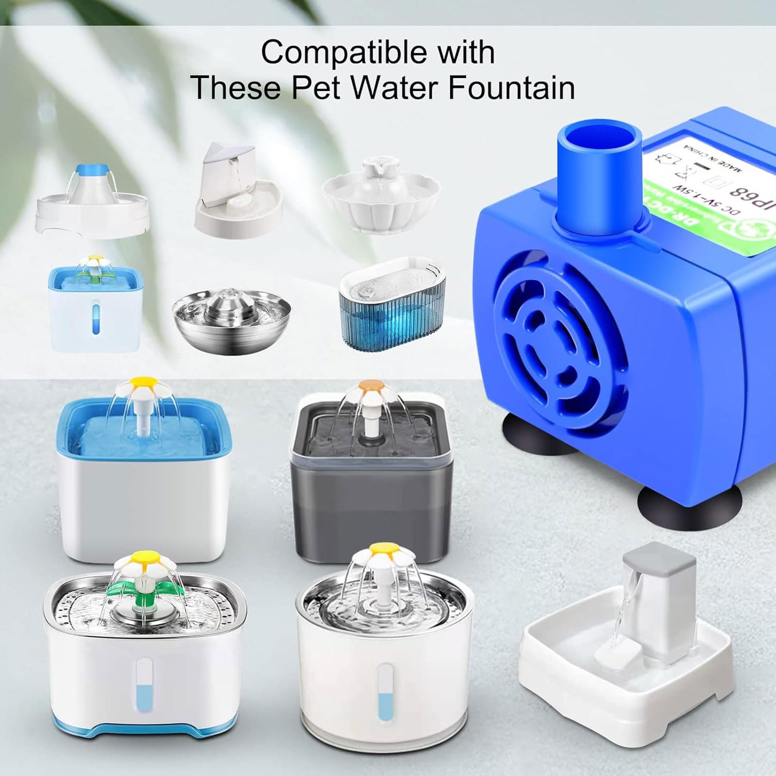 Bomba de agua Bomba de fuente de agua de 1 pieza, bomba de repuesto para fuente para gatos, Compatible con múltiples regalos de fuente para mascotas