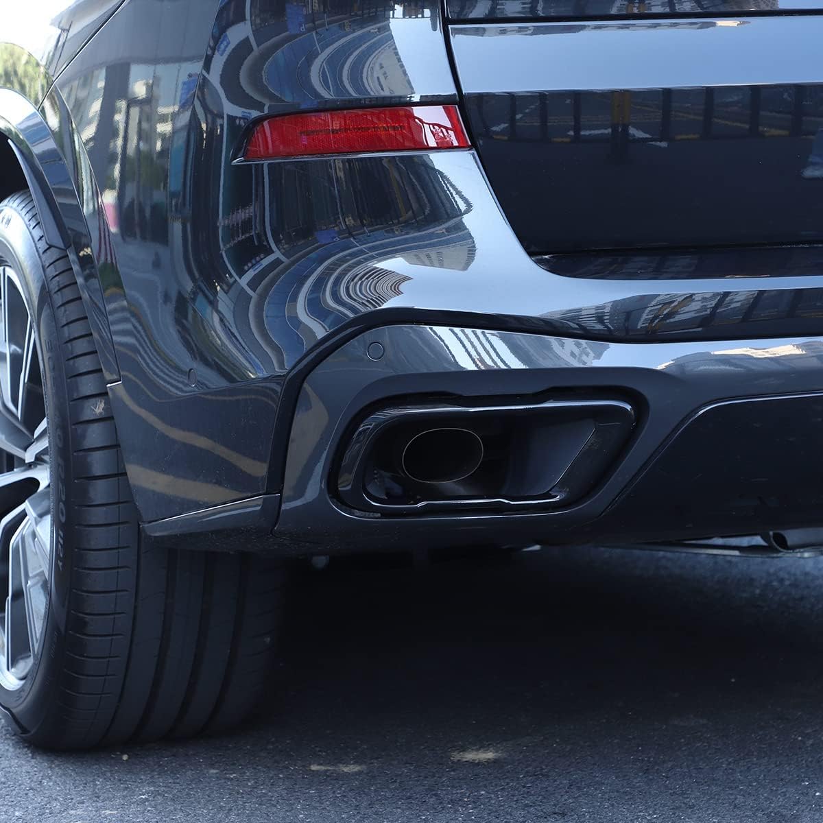 YIWANG Stainless Steel Exterior Accessories Exhaust Muffler Tail Pipe Trim Cover 2pcs For BMW X5 G05 X7 G07 2019-2021 M Sport Version