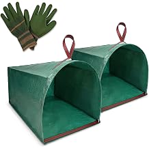 53 Gallon Yard Bags, 2-Pack Reusable Yard Waste Bags, Dustpan Design Leaf Bags for Yard Waste, Grass, Lawn Trash