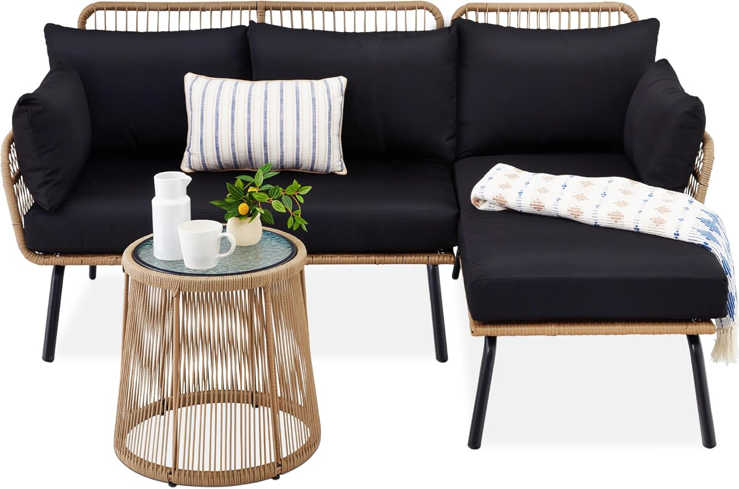 Rope Woven Sectional Sofa Set