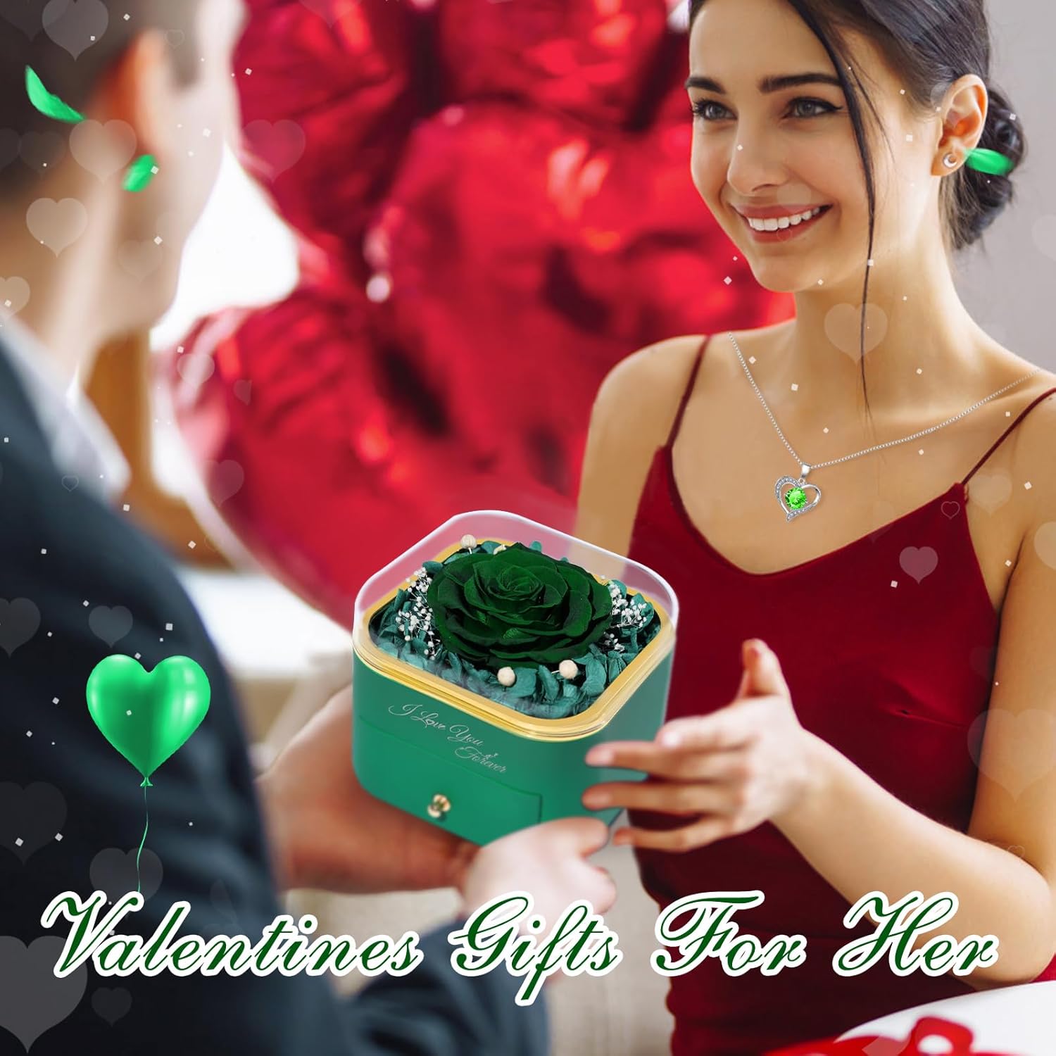 Beferr Birthday Gifts for Women Preserved Real Rose with Necklace Eternal Roses Forever Flowers for Delivery Prime Valentines Gifts for Her Mom Grandma Wife Sister Daughter from Husband - Image 7