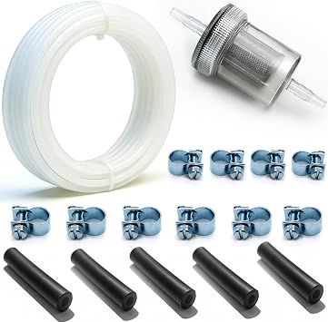5M Diesel Heater Fule Line kit for Parking Heater Fuel Stand Pipe Diesel Heater Fuel Line Replace 1320399a 35320a, Concluded Long Fuel Lines, Fuel Filters, Pipe Clamps, Black Pipe Connecting Hoses