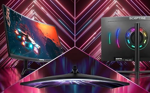 Miniatura 7 de Sceptre - Monitor curvo para juegos QHD de 27 pulgadas, 2560 x 1440, hasta 165 Hz 144 Hz, 1ms, DisplayPort HDMI, altura ajustable, 1500R AMD