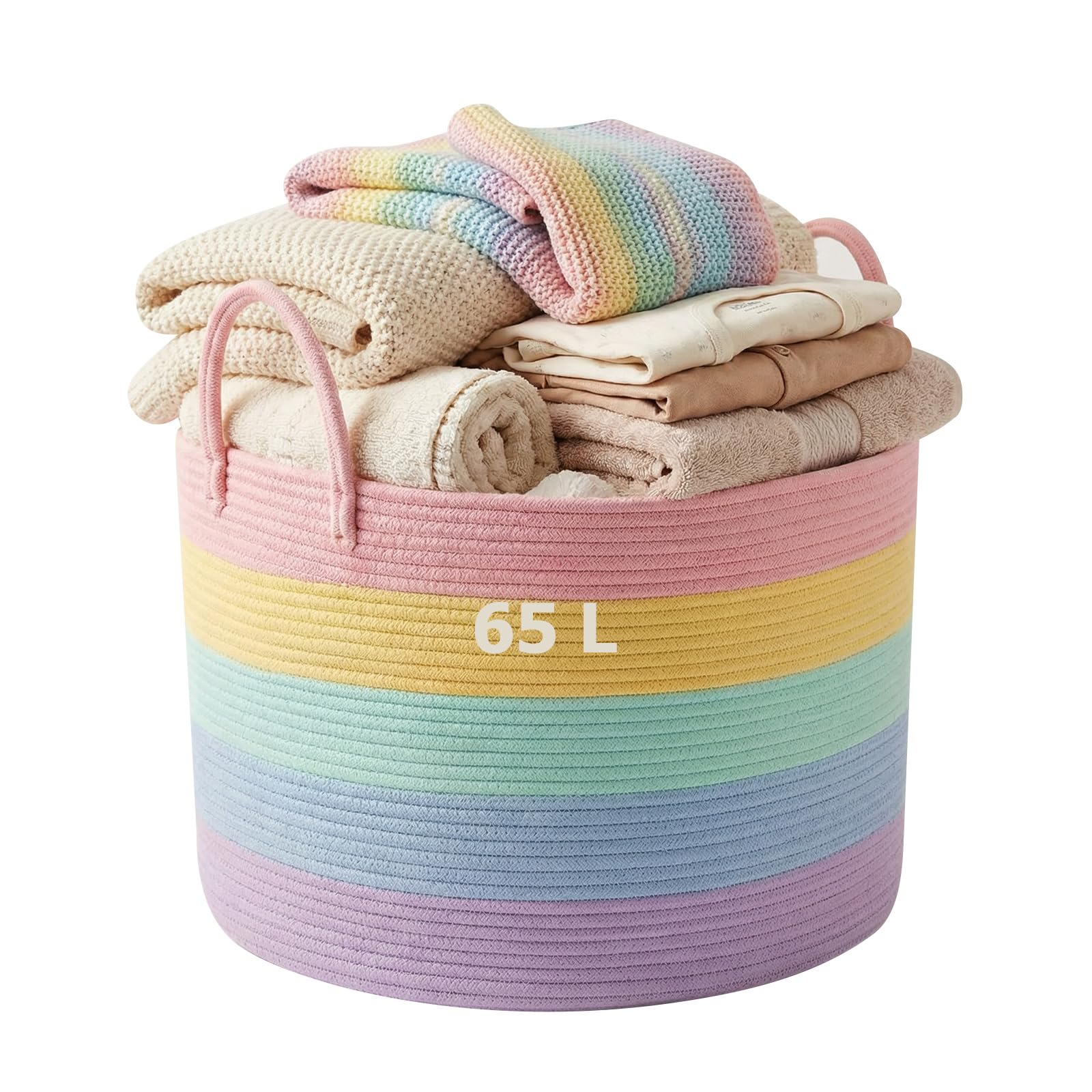 Panier de rangement jouets arc-en-ciel pour organiser le salon et la chambre enfant