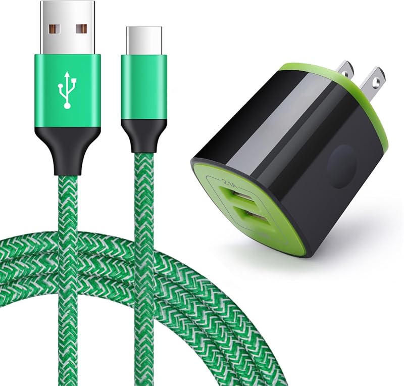 2.1A USB Charging Block Brick Box+6ft Type C Fast Charging Charger Cable | for LG K51 Stylo 6/5/4 G8,Moto G Stylus/Pure,Google Pixel 10 9a 9 8 7a 7 Pro 6a 6 5a 5 4a 4 3a XL,OnePlus 10T 10 9 8 7 6T