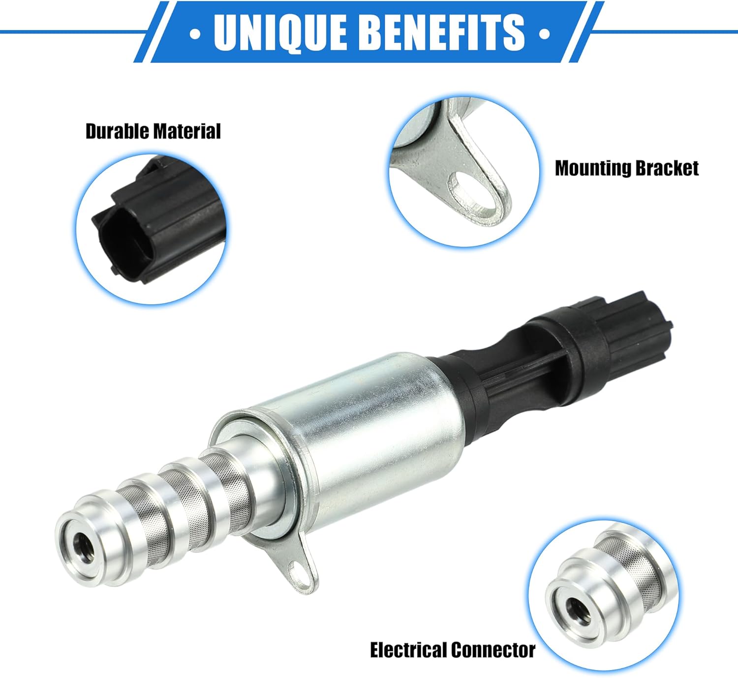 Variable Valve Timing Solenoid Compatible for Ford Expedition 5.4L V8 2005-2014, Durable Metal Silver Tone Control VVT Solenoid Valve