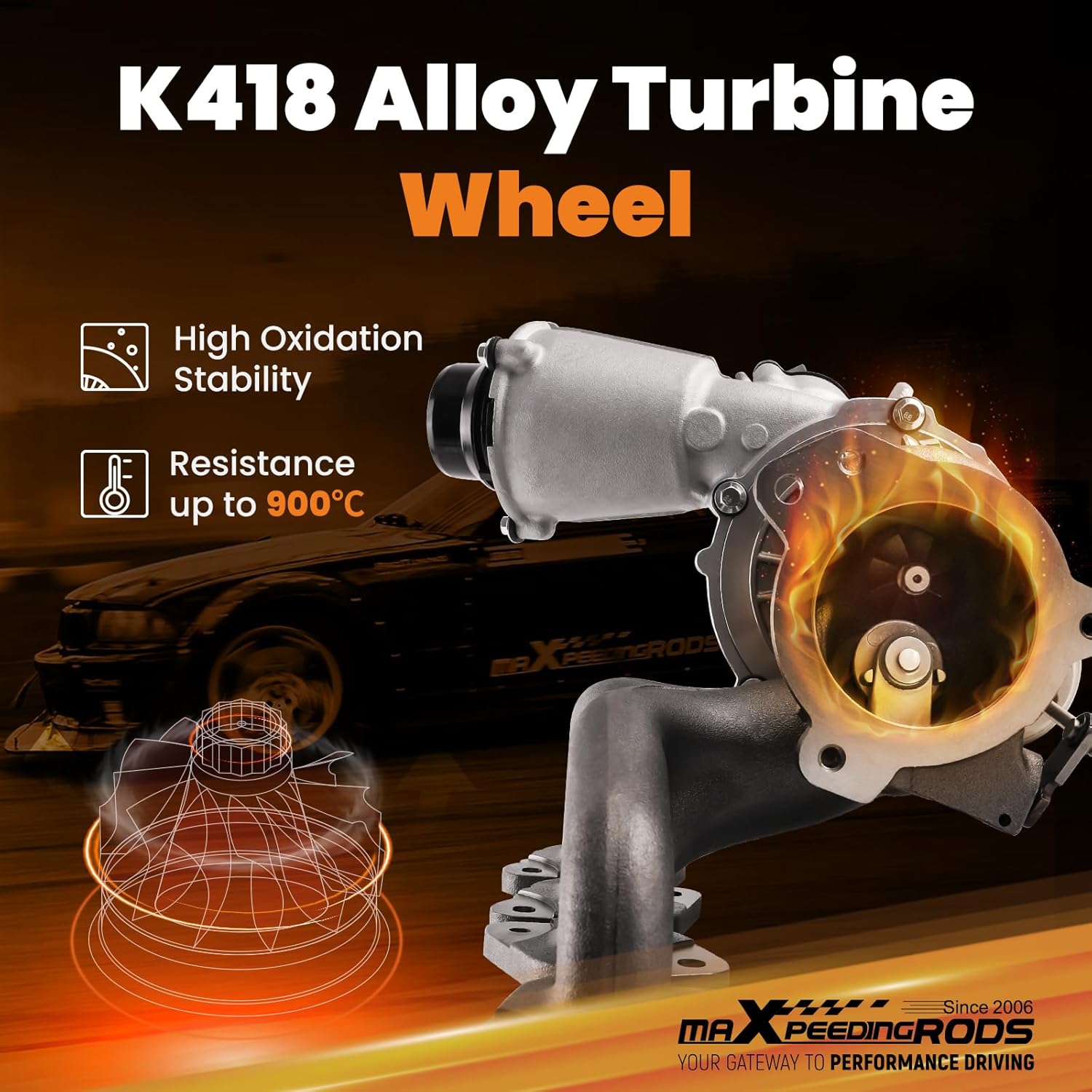 maXpeedingrods RHF4 Turbo Turbocharger Turbo for Mercedes-Benz A-Class A250 B-Class B250 2.0L 2012-, for Mercedes-Benz CLA-Class C250 GLA250 2012-2019, 700902980 A2700902980, Basic PVL Series